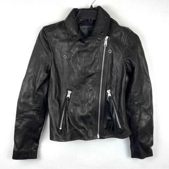 All Saints Jackets & Blazers - All Saints Black Leather Moto Jacket